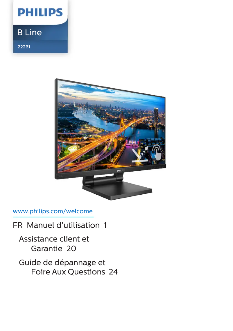 Page 1 de la notice Manuel utilisateur Philips B Line 222B1TC