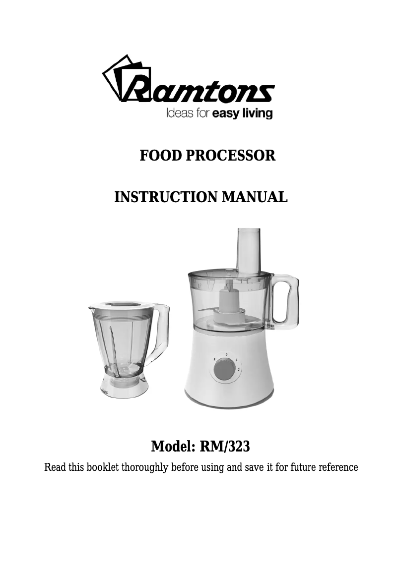 Page 1 de la notice Manuel utilisateur Ramtons RM/323