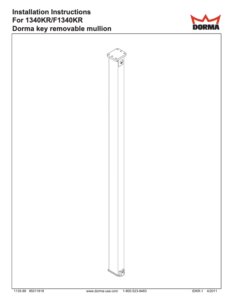 Image de la première page du manuel de l'appareil Mullions