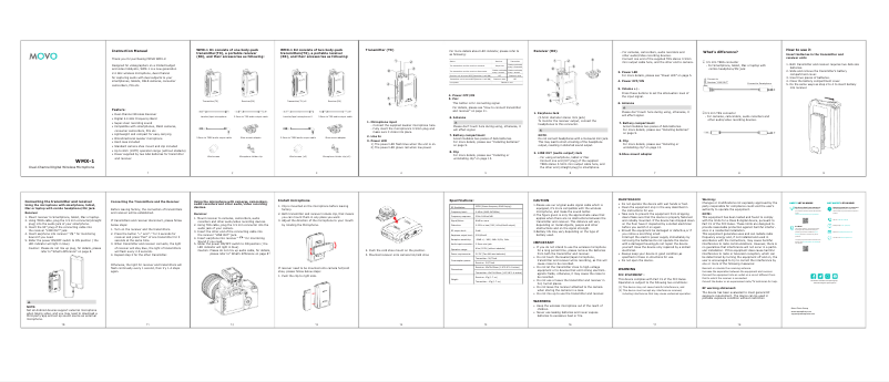 Page n°1 - Manuel utilisateur Movo WMX-1