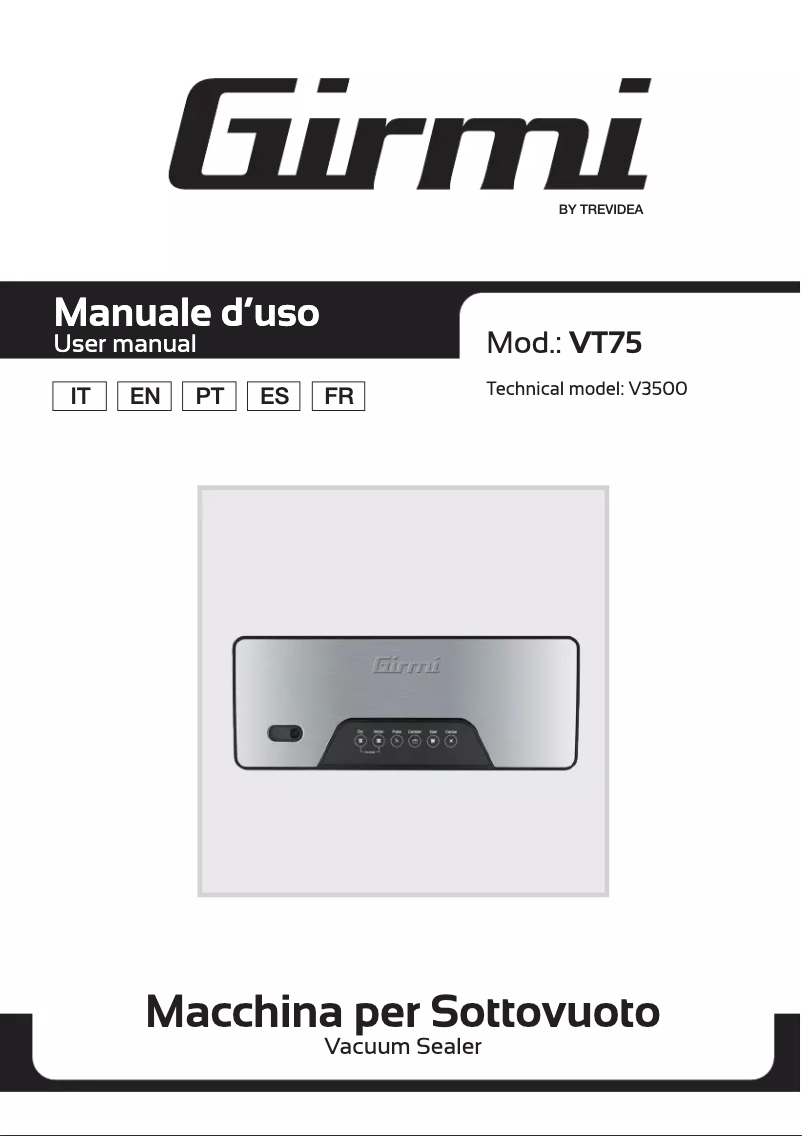 Image de la première page du manuel de l'appareil VT75