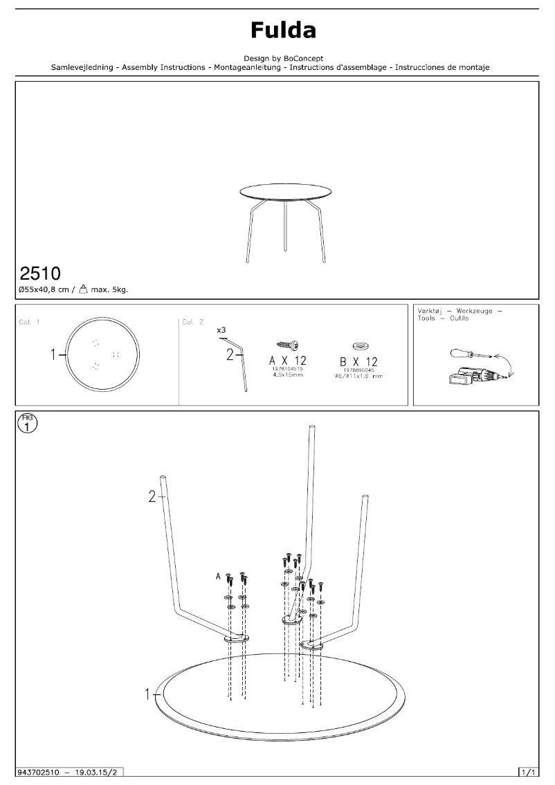 Page n°1 - Manuel utilisateur BoConcept Fulda