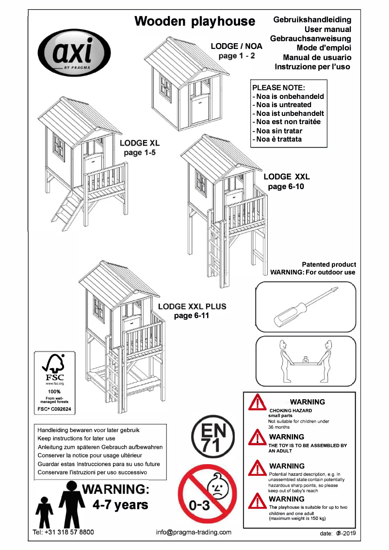 Page 1 de la notice Manuel utilisateur AXI Lodge