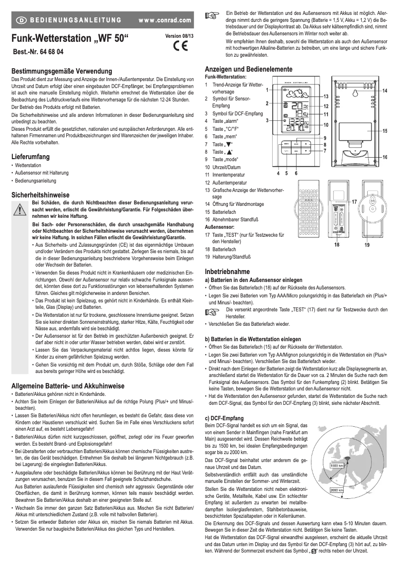 Image de la première page du manuel de l'appareil WF 50