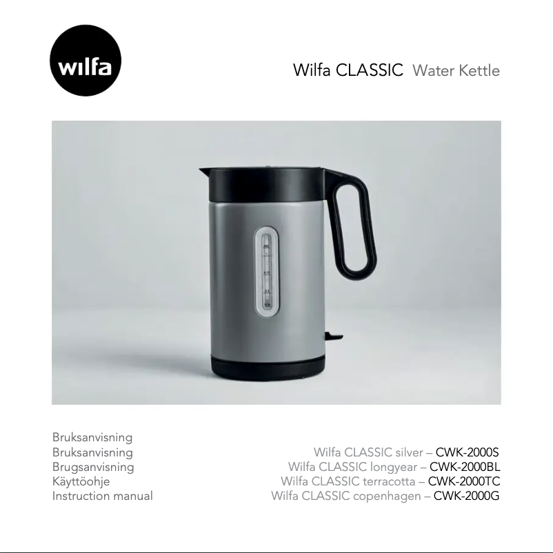 Page 1 de la notice Manuel utilisateur Wilfa Classic CWK-2000MW