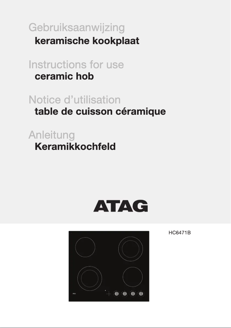 Page 1 de la notice Mode d'emploi Atag HC6471B