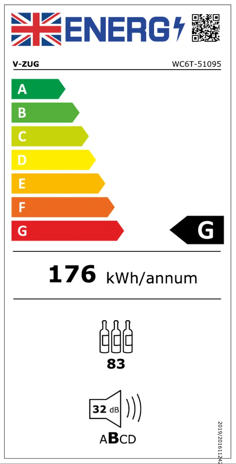 Page n°1 - Label énergétique V-Zug WineCooler V6000