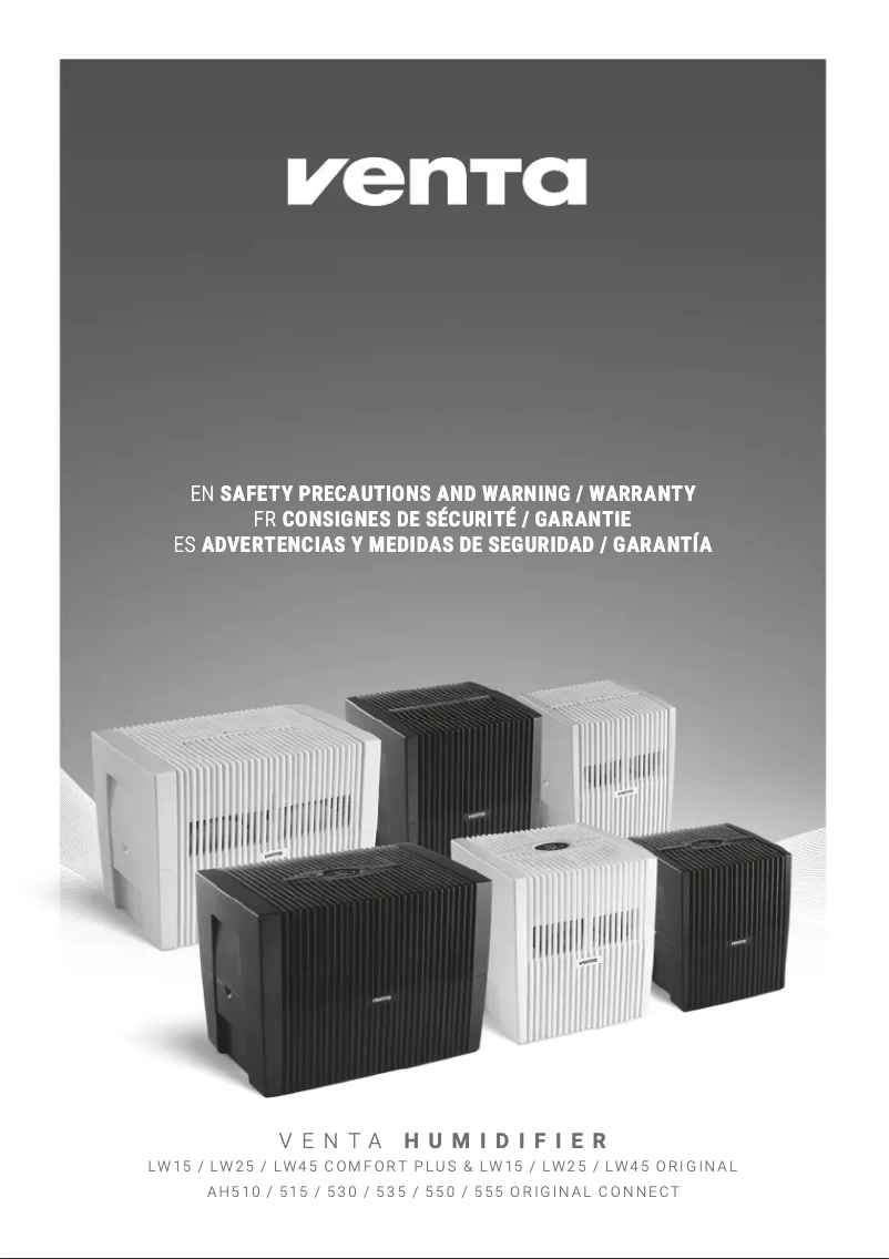 Page 1 de la notice Instructions de sécurité Venta LW15