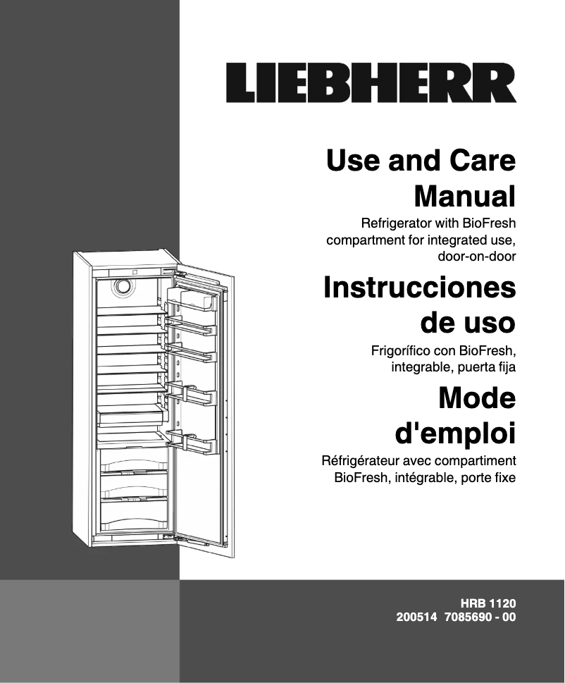 Page 1 de la notice Manuel utilisateur Liebherr HRB-1120