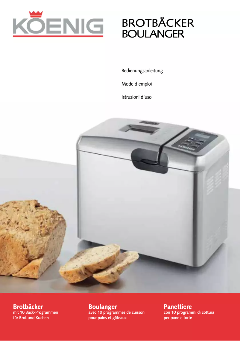 Page n°1 - Manuel utilisateur Koenig B02106