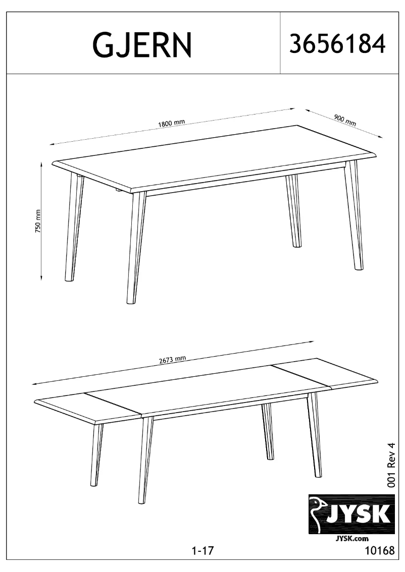 Image de la première page du manuel de l'appareil Gjern (90x180/270x75)