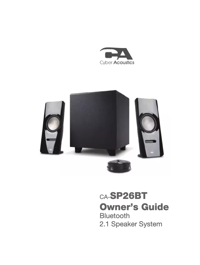 Page n°1 - Manuel utilisateur Cyber Acoustics CA-SP26BT