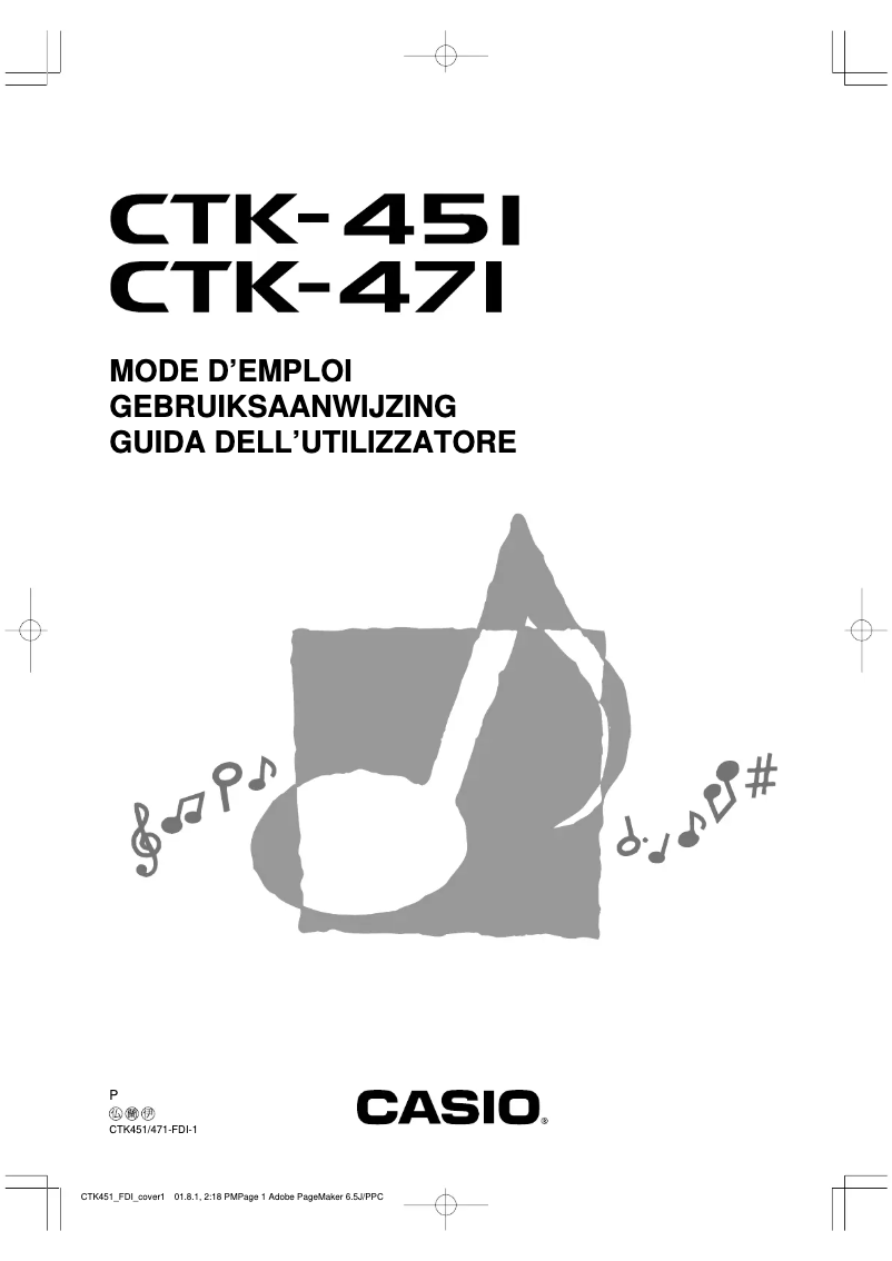 Page n°1 - Manuel utilisateur Casio CTK-471