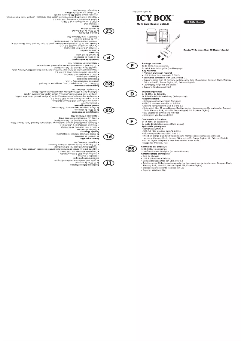 Page 1 de la notice Manuel utilisateur Icy Box IB-AC6113