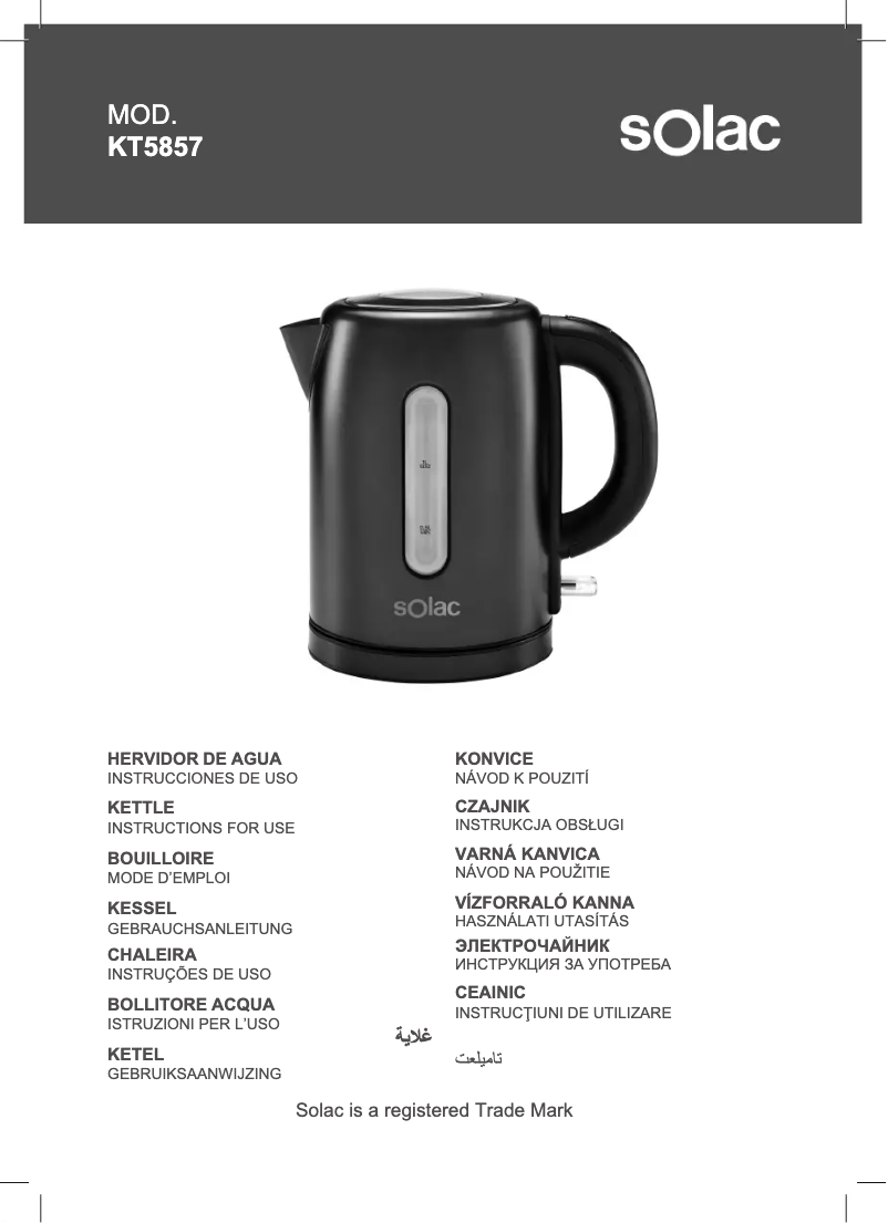 Page 1 de la notice Manuel utilisateur Solac KT5857
