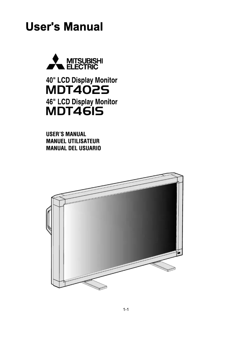 Image de la première page du manuel de l'appareil MDT461S
