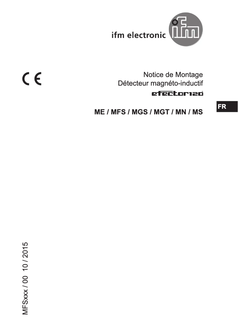 Page 1 de la notice Manuel utilisateur IFM MFS212