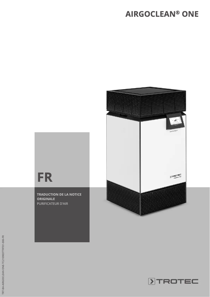 Image de la première page du manuel de l'appareil AirgoClean ONE