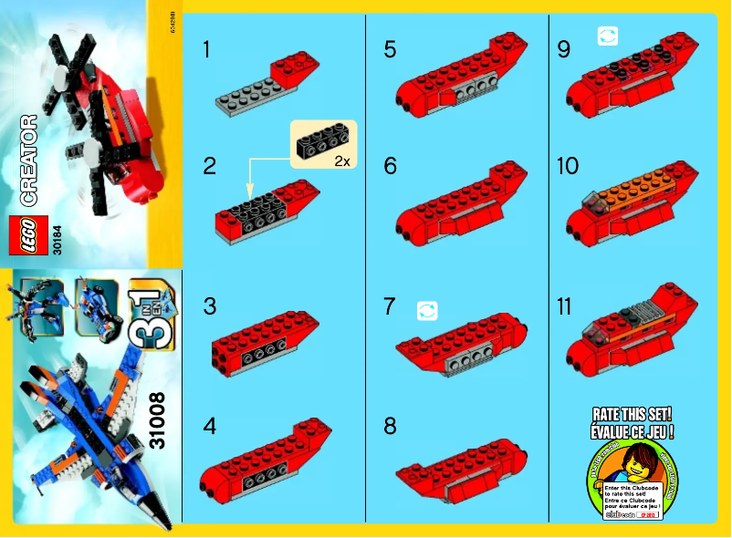 Page 1 de la notice Manuel utilisateur Lego Little Helicopter 30184