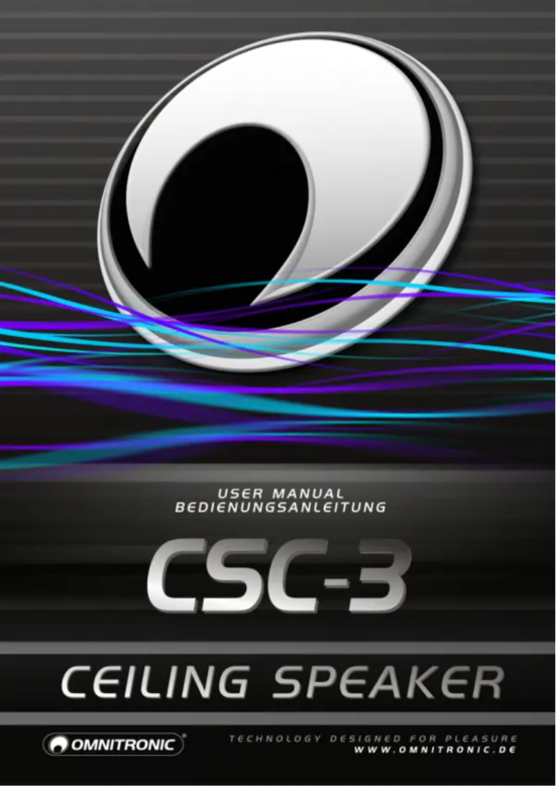 Page n°1 - Manuel utilisateur Omnitronic CSC-3