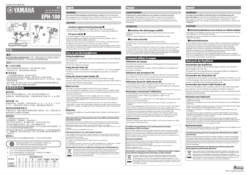 Image de la première page du manuel de l'appareil EPH-100
