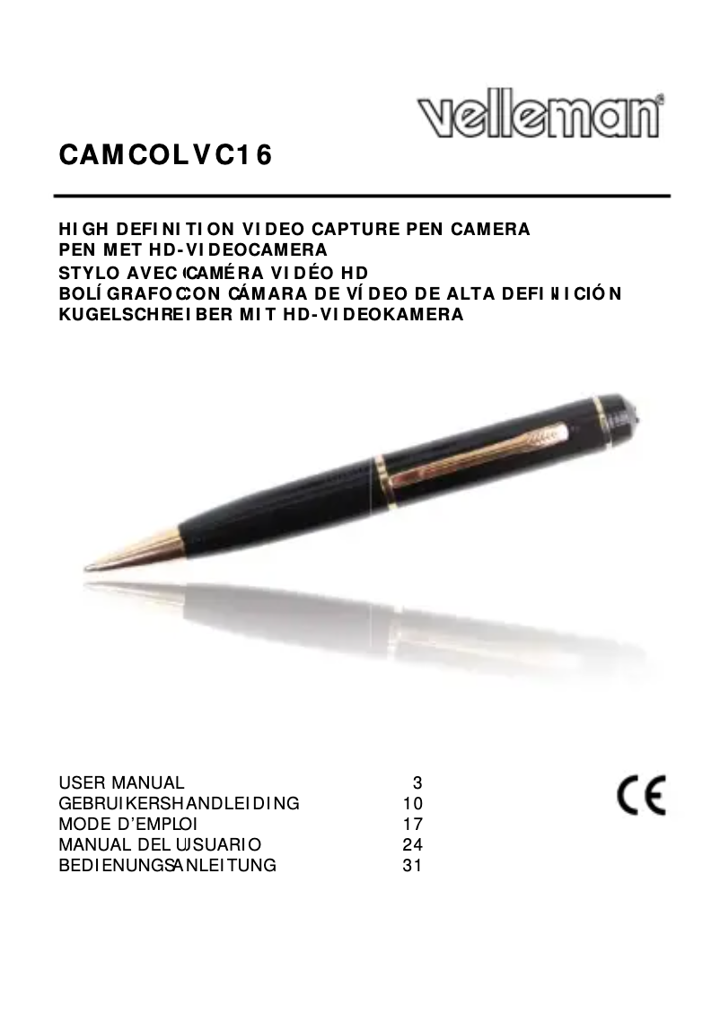 Image de la première page du manuel de l'appareil CAMCOLVC16