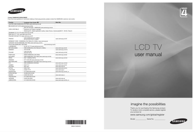 Page n°1 - Manuel utilisateur Samsung LE40A465C1W