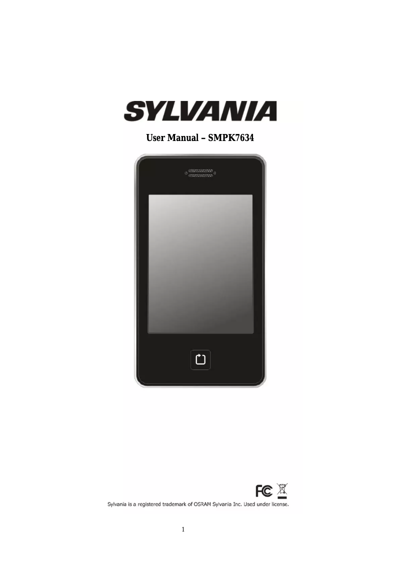 Page n°1 - Manuel utilisateur Sylvania SMPK7634