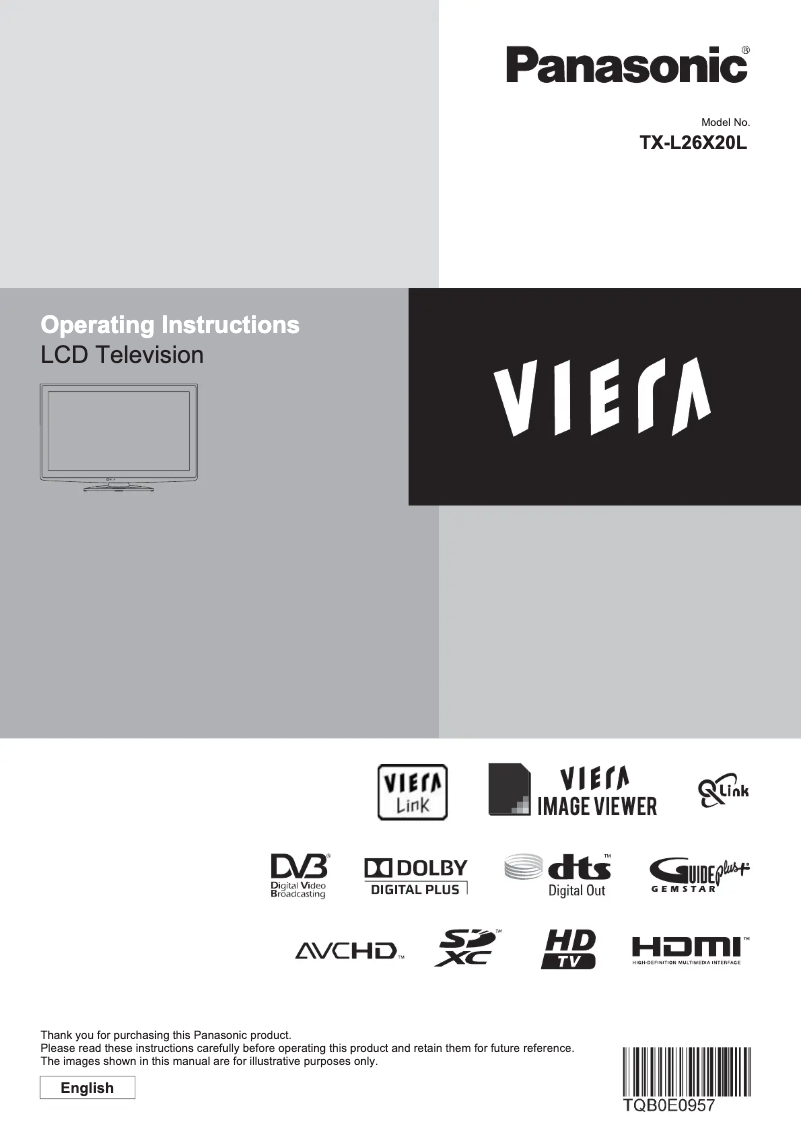 Page 1 de la notice Manuel utilisateur Panasonic Viera TX-L26X20L