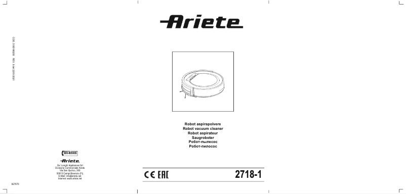 Page n°1 - Manuel utilisateur Ariete Robot Xclean 2718