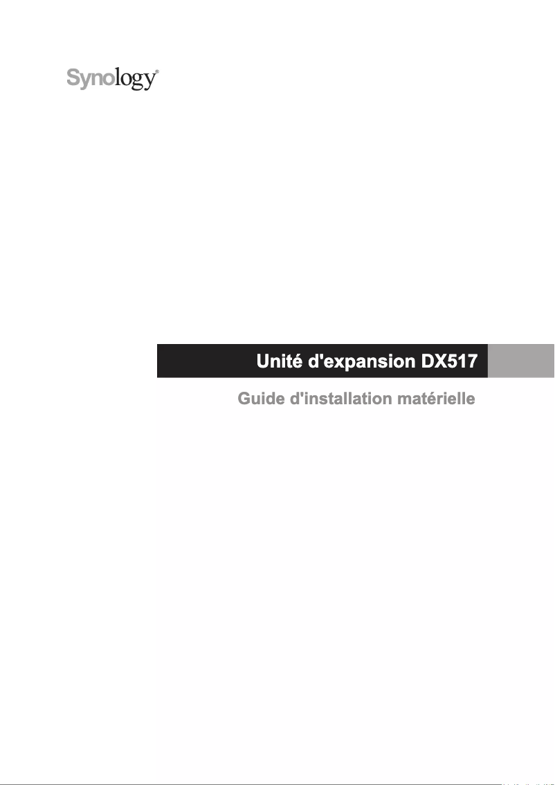 Page 1 de la notice Manuel utilisateur Synology DX517