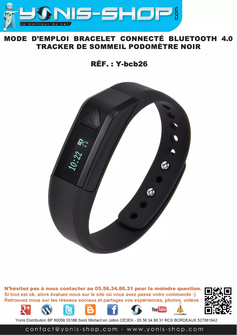 Page n°1 - Manuel utilisateur Yonis Y-BCB26