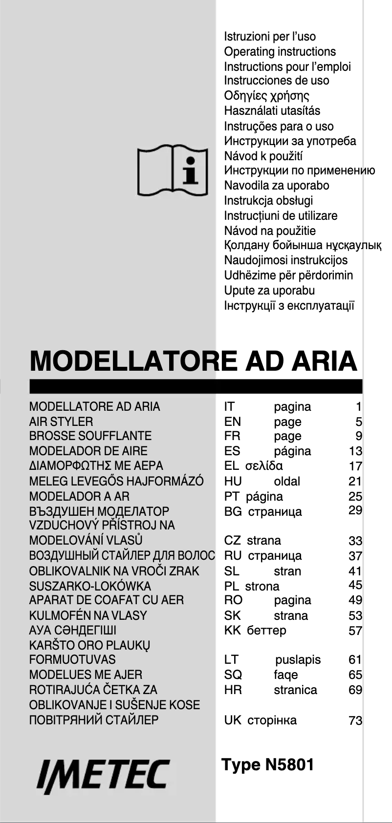 Page n°1 - Manuel utilisateur Imetec BHS4 100