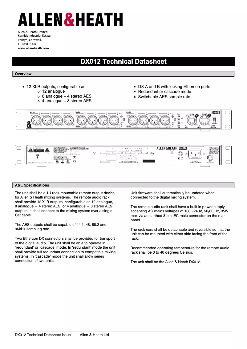 Image de la première page du manuel de l'appareil DX012