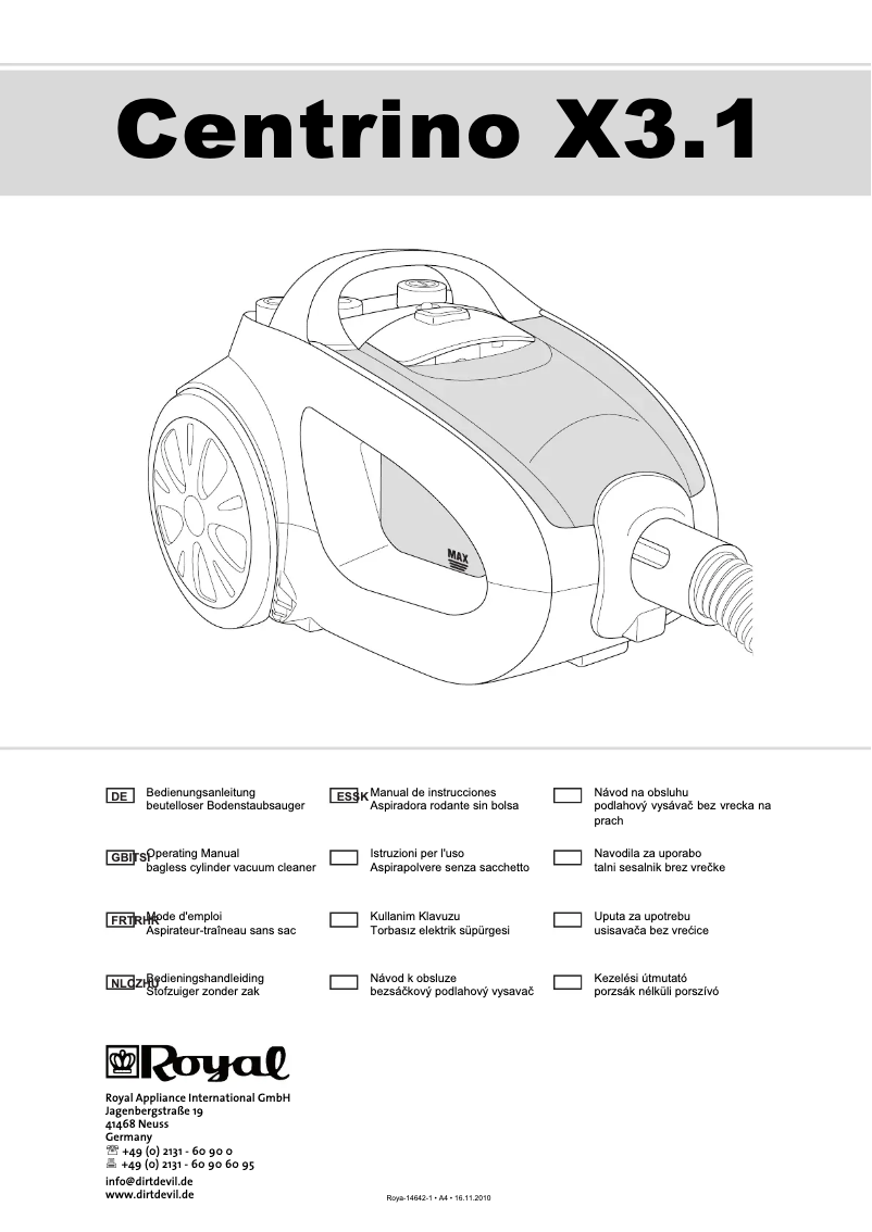 Página 1 del manual Manual de usuario Dirt Devil M2012 Centrino X3.1