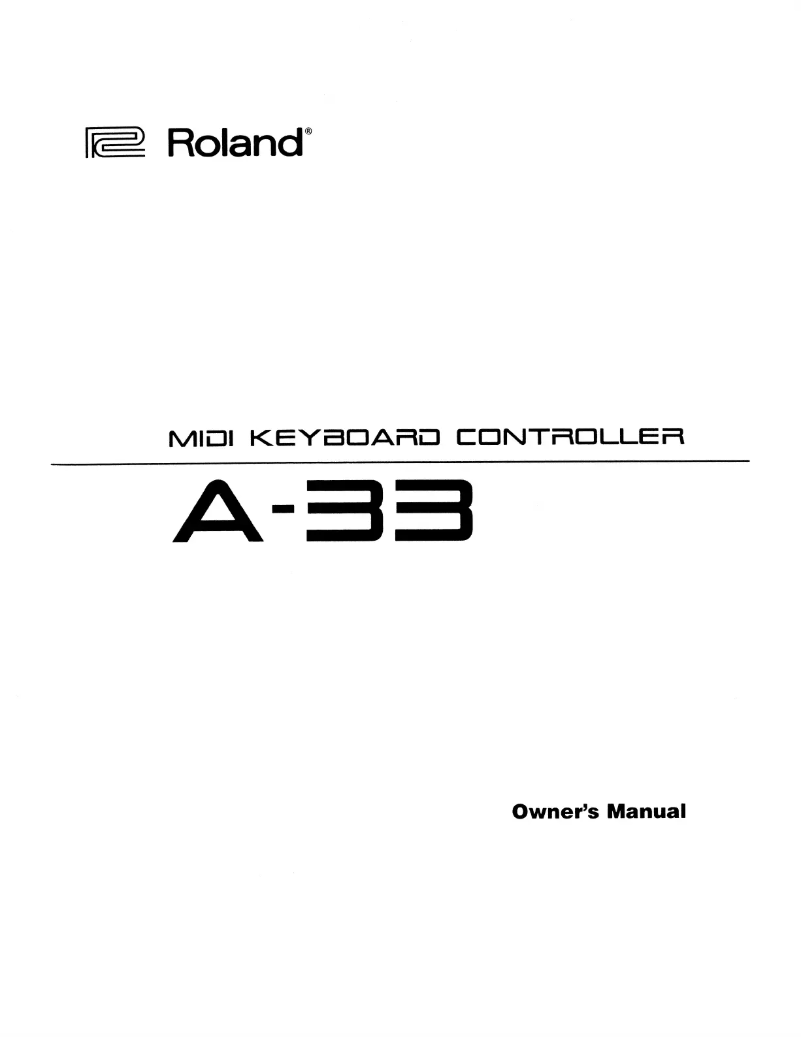 Page 1 de la notice Manuel utilisateur Roland A-33
