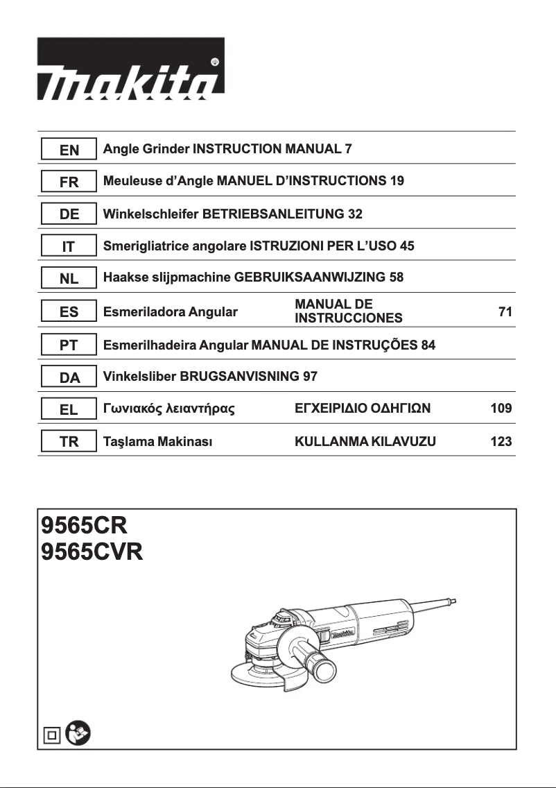 Page 1 de la notice Manuel utilisateur Makita 9565CR