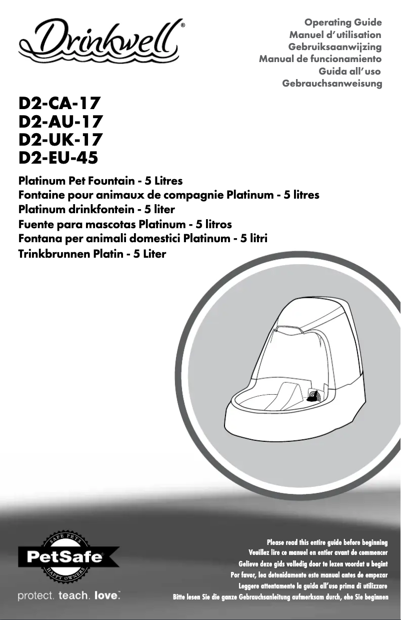Page 1 de la notice Manuel utilisateur PetSafe Drinkwell D2-UK-17