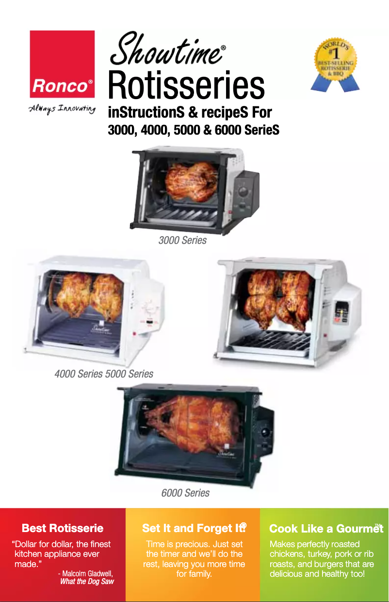 Page 1 de la notice Manuel utilisateur Ronco Showtime Rotisserie 6000 Series