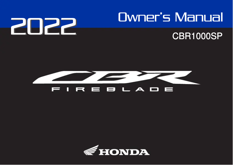 Page 1 de la notice Manuel utilisateur Honda Fireblade CBR1000RR-R (2022)