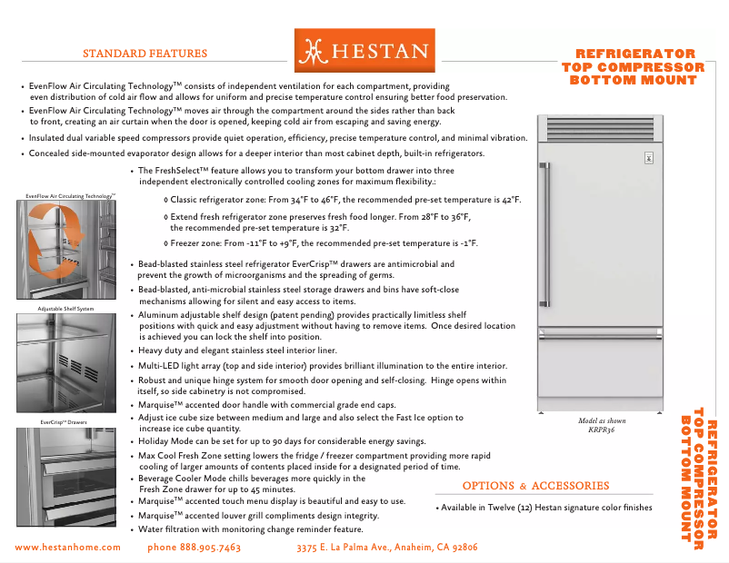 Page n°1 - Fiche technique Hestan KRPR36YW