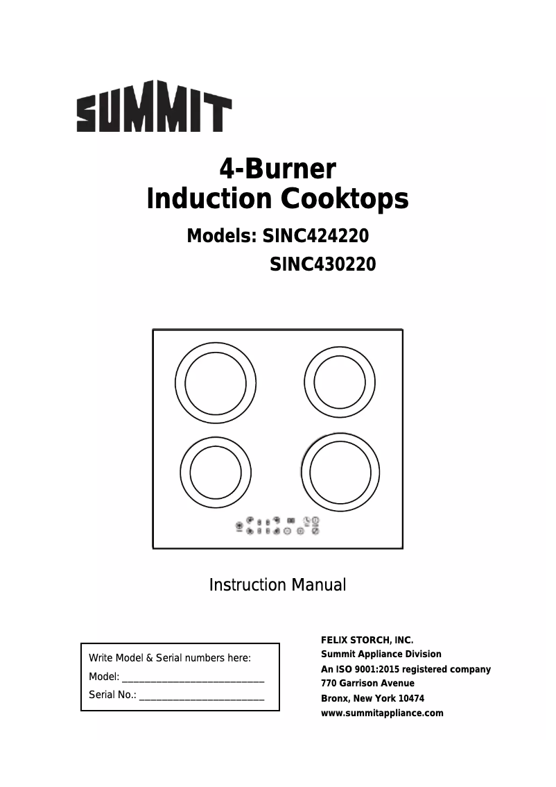 Page 1 de la notice Manuel utilisateur Summit SINC430220