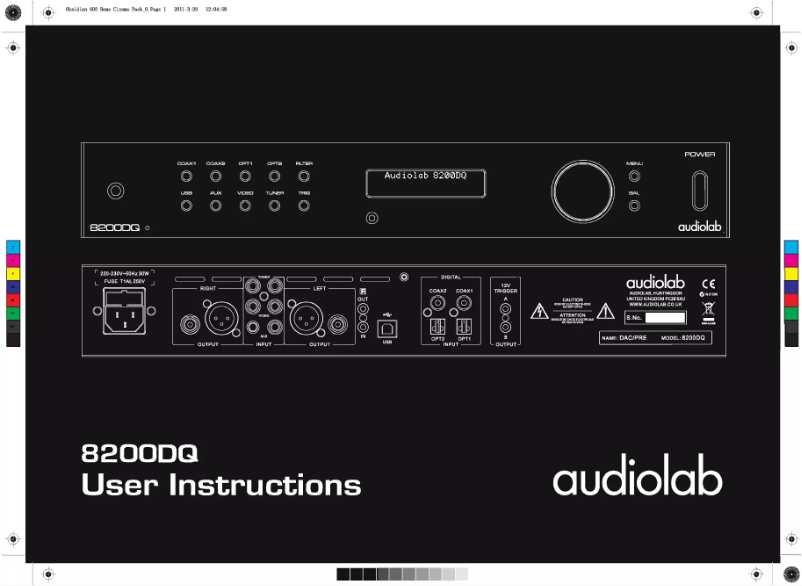 Page 1 de la notice Manuel utilisateur Audiolab 8200DQ