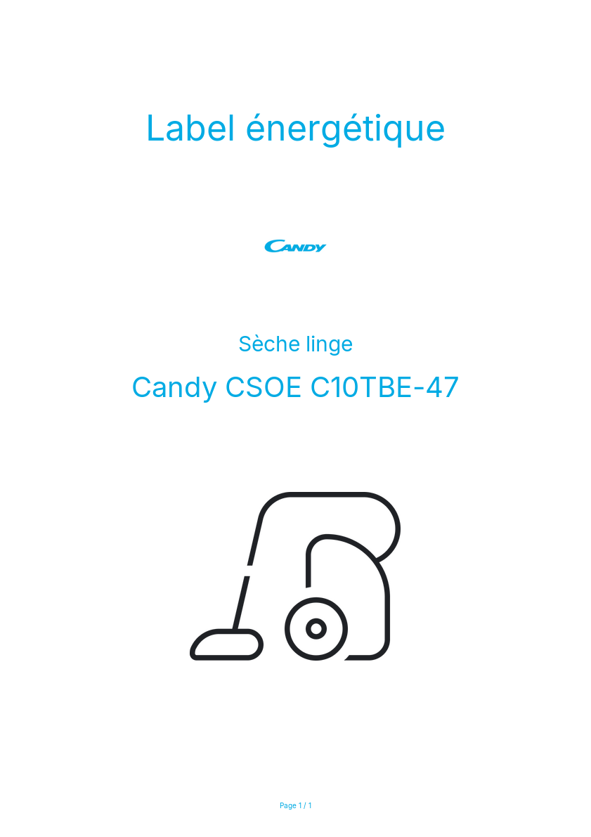 Image de la première page du manuel de l'appareil CSOE C10TBE-47
