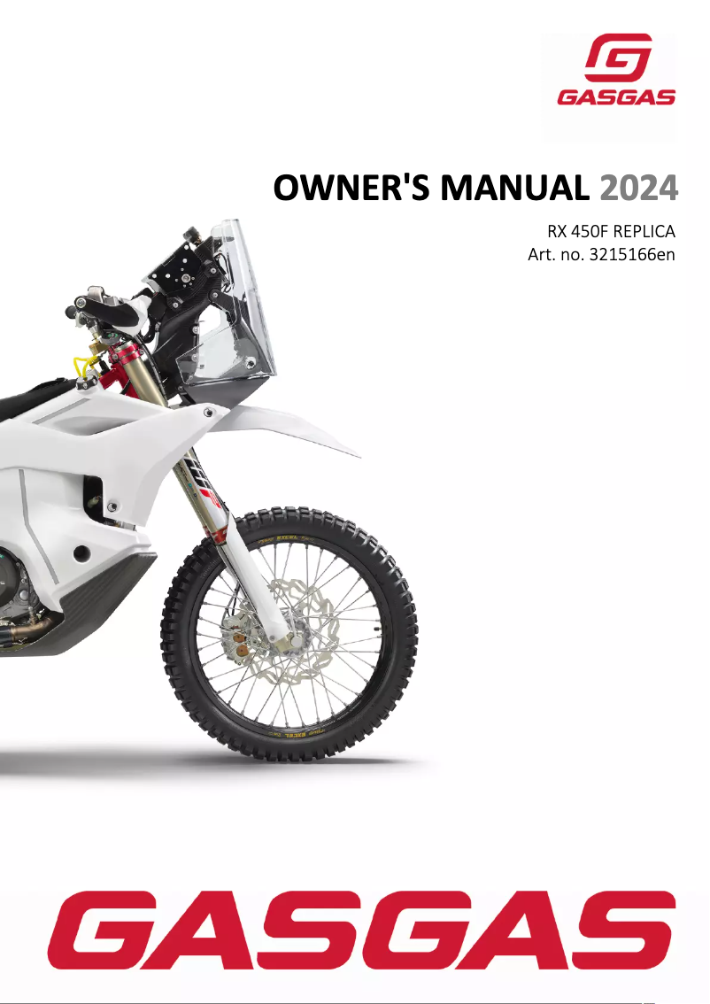Página 1 del manual Manual de usuario GasGas RX 450F (2024)