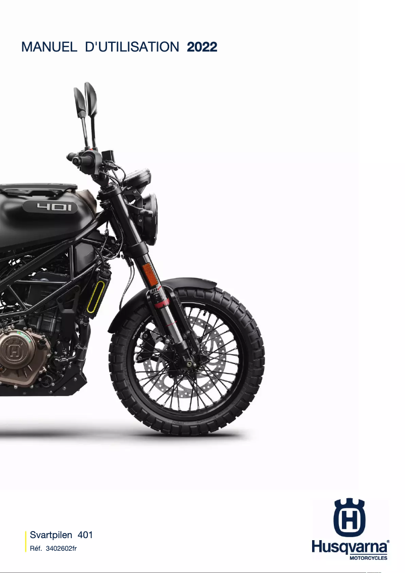 Image de la première page du manuel de l'appareil Svartpilen 401 (2022)