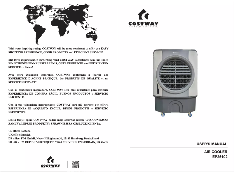 Page 1 de la notice Manuel utilisateur Costway EP25102