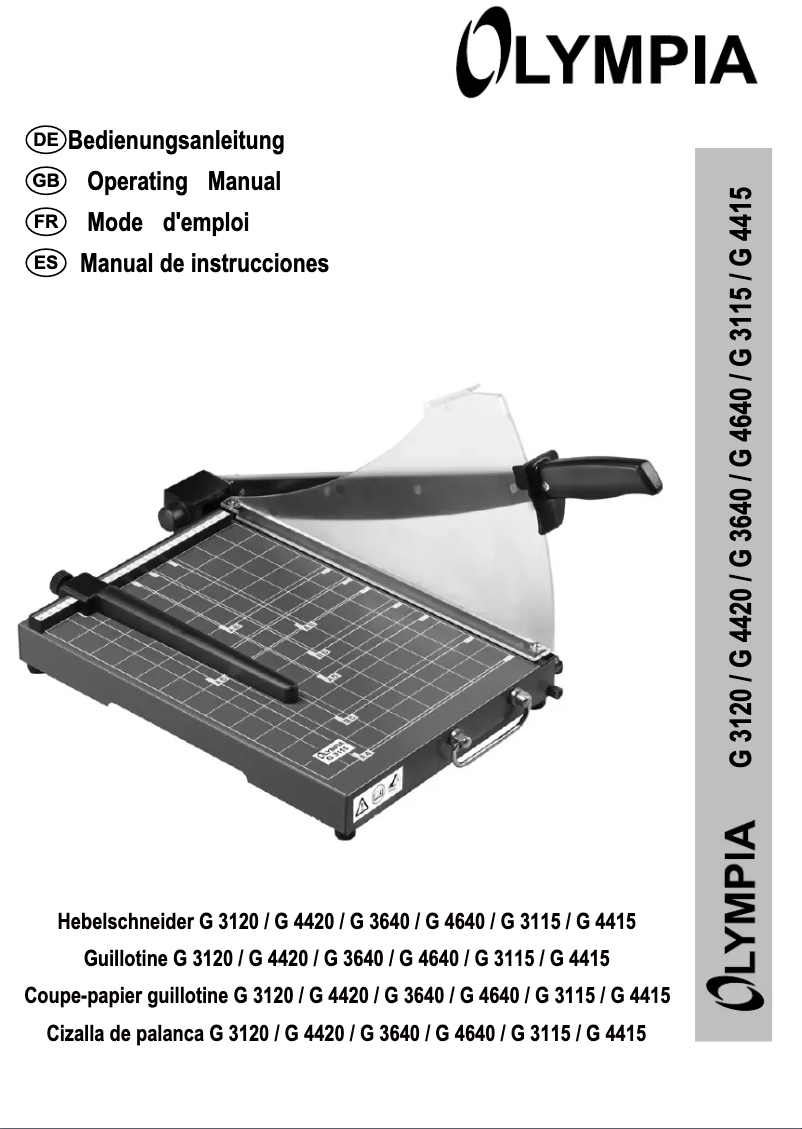 Page n°1 - Manuel utilisateur Olympia G 4420