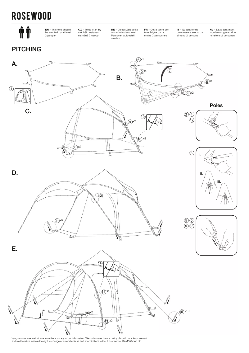 Page 1 de la notice Manuel utilisateur Vango Rosewood