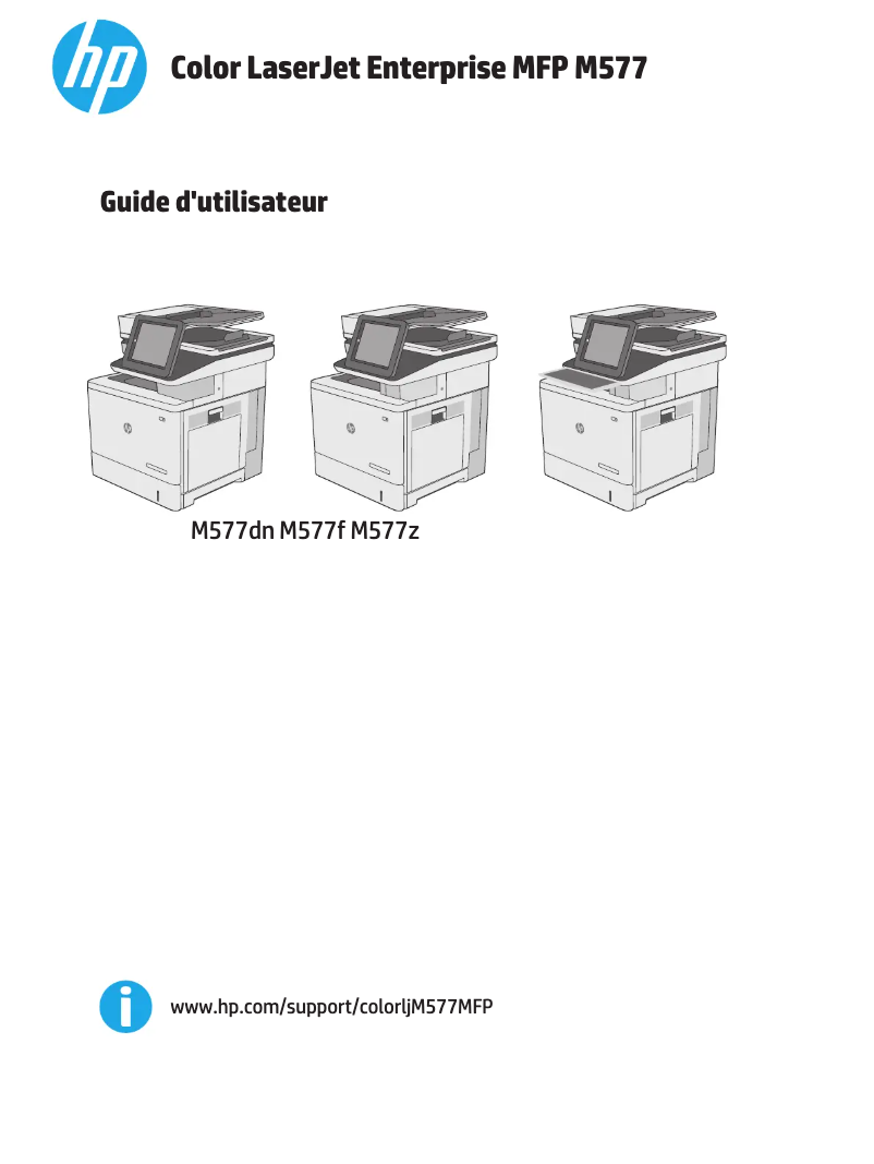 Page 1 de la notice Manuel utilisateur HP LaserJet MFP M577